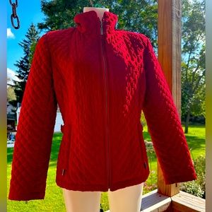 Ladies size medium Gallery red quilted zip up jacket